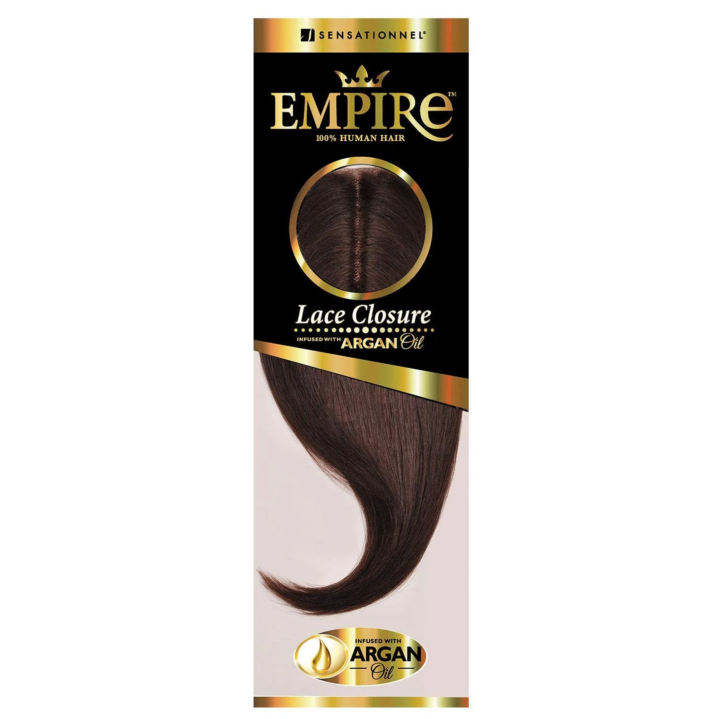 Sensationnel Empire Yaki Human Hair 3-Way Parting Closure - 12"inch lacepart hand tied weaving closure (HOTPINK)