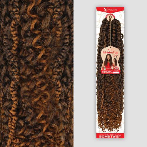 Outre Crochet Braids X-Pression Twisted Up Boho Wavy Bomb Twist 18"