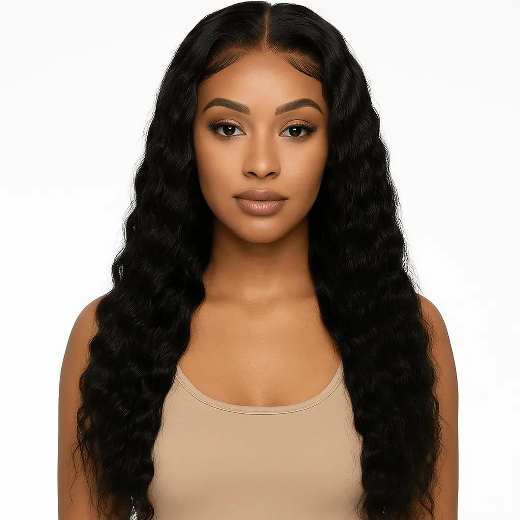 Deep Drip – Loose Deep Wave Lace Front Wig (Natural Black) Crown'd Cuties