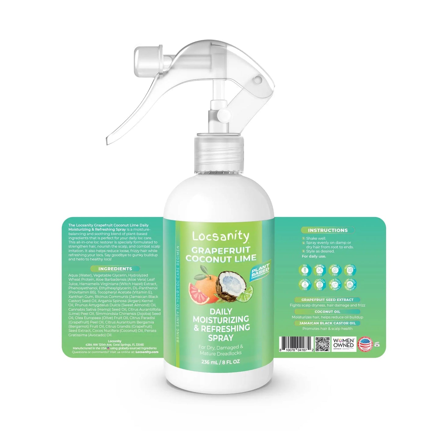 Grapefruit Coconut Lime Daily Moisturizing Spray Fine Mist Locsanity