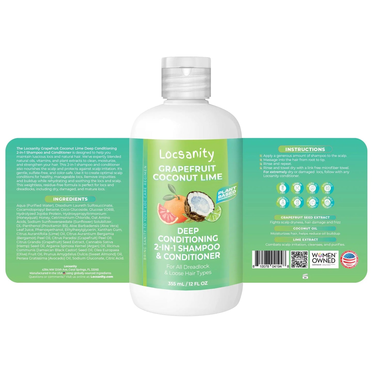 Grapefruit Coconut Lime Moisturizing and Nourishing Shampoo Locsanity