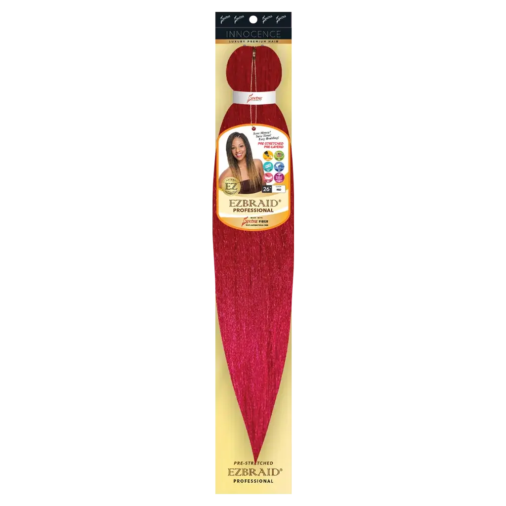IInnocence - EZBRAID Pre-Stretched Itch-Free Braid Hair, Women Synthetic Hair Braid 26" Red JAHB BEAUTY SUPPLY