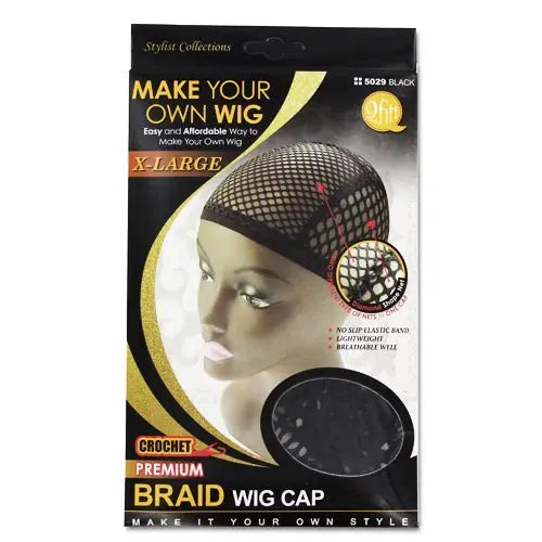 Make Your Own Wig Premium Crochet braid Wig cap X-large 5029 Black VIP Extensions