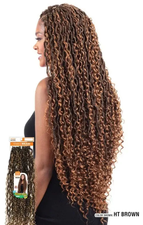 Model Model Glance 2X RIVER LOC Crochet Braid 26" JAHB BEAUTY SUPPLY