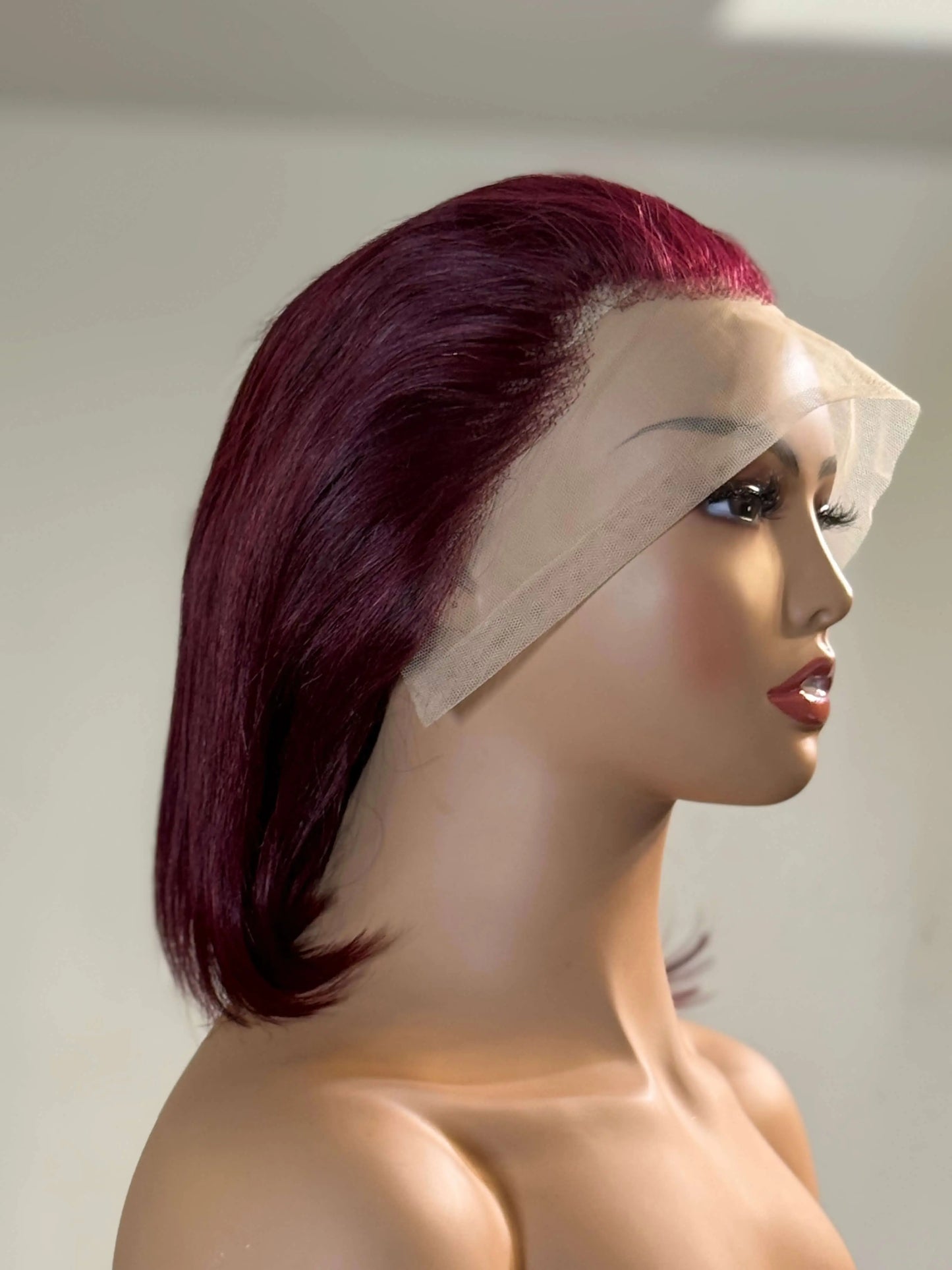 Ruby Cut – Straight Bob Lace Front Wig (Burgundy Red) Crown'd Cuties