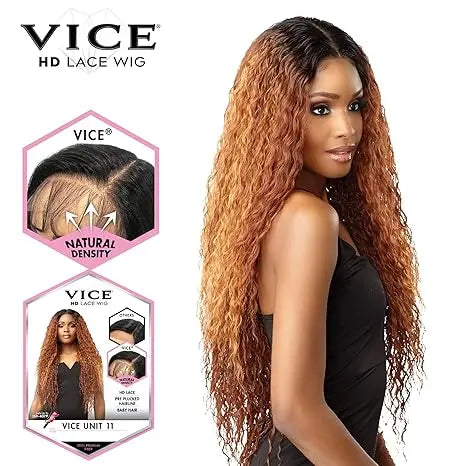 Sensationnel Synthetic Vice HD Lace Deep Part Wig - UNIT 11 (Color: Flamboyage Chocolate JAHB BEAUTY SUPPLY