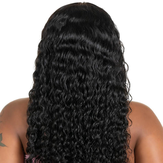 Deep Wave 4x4 Transparent Lace 100% Human Hair Closure Wig