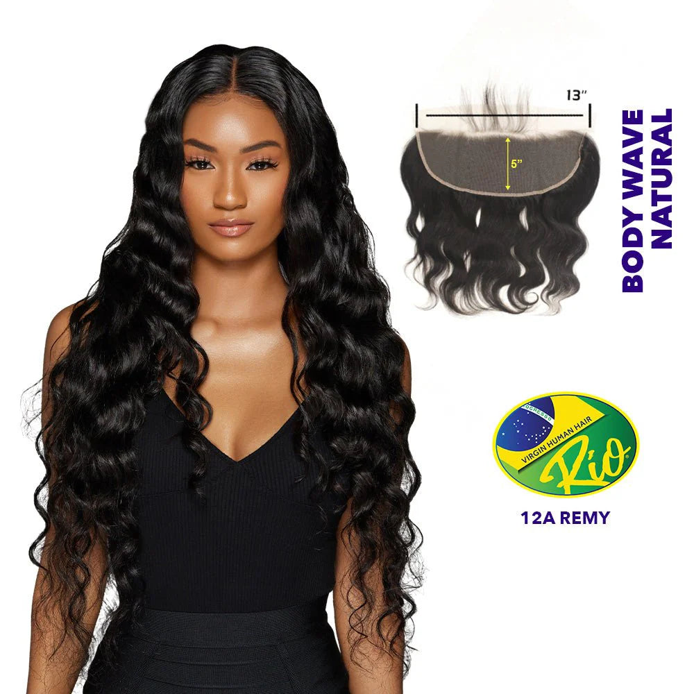 RIO 100% Brazilian Remy Virgin Human Hair 13X5 Frontal - BODY WAVE 14