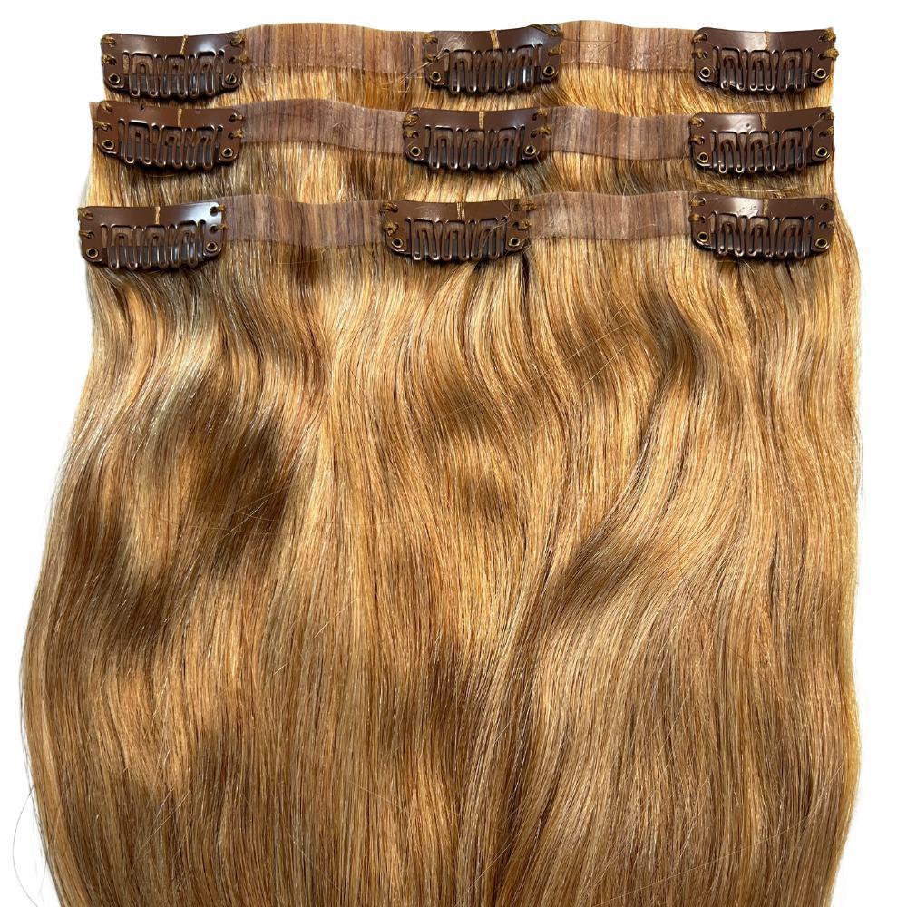 Honey Blonde Seamless Clip-In 100% Human Hair Extensions