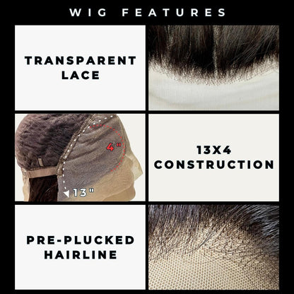 Loose Wave 13x4 Transparent Lace Front Human Hair Wig