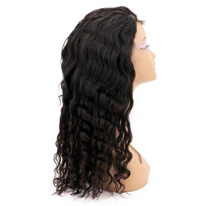 Beach Wave 4x4 Transparent Lace 100% Human Hair Closure Wig
