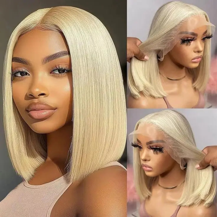 613 Lace Front Bob Wig (Platinum Blonde) Icy Cutie Crown'd Cuties
