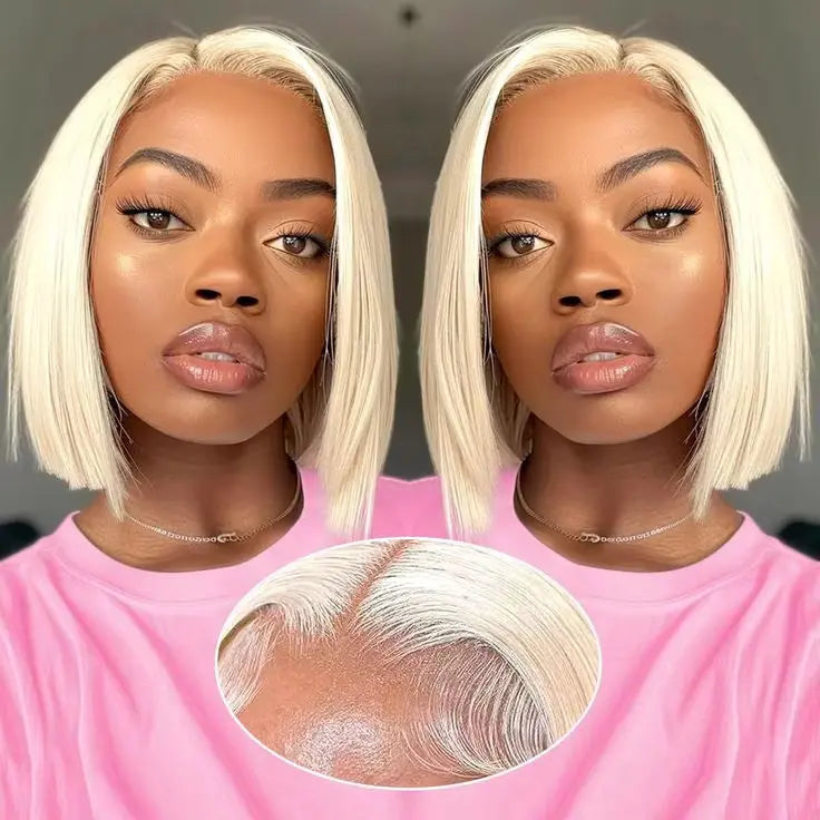 613 Lace Front Bob Wig (Platinum Blonde) Icy Cutie Crown'd Cuties