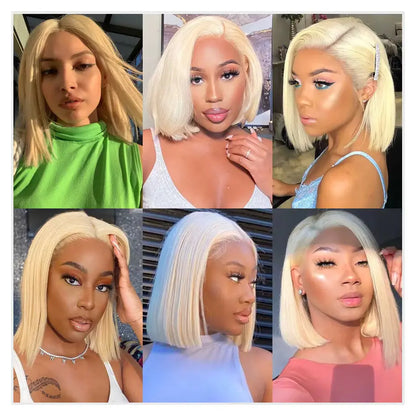 613 Lace Front Bob Wig (Platinum Blonde) Icy Cutie Crown'd Cuties