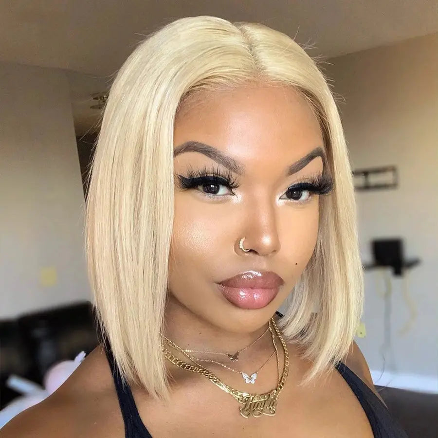 613 Lace Front Bob Wig (Platinum Blonde) Icy Cutie Crown'd Cuties