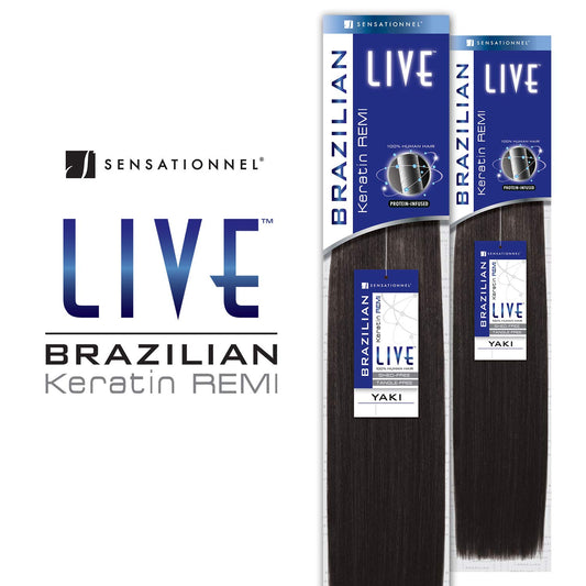 Sensationnel Remy Human Hair Weave LIVE Brazilian Keratin Remy Yaki