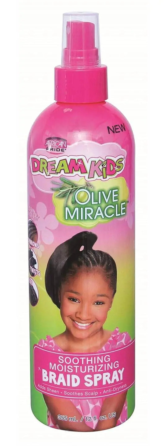 African Pride Dream Kids Olive Miracle Soothing Moisturizing Braid Spray 12 oz VIP Extensions