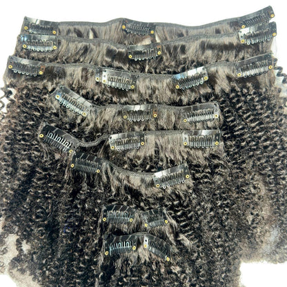 Afro Kinky Curly Clip-In 100% Human Hair Extensions