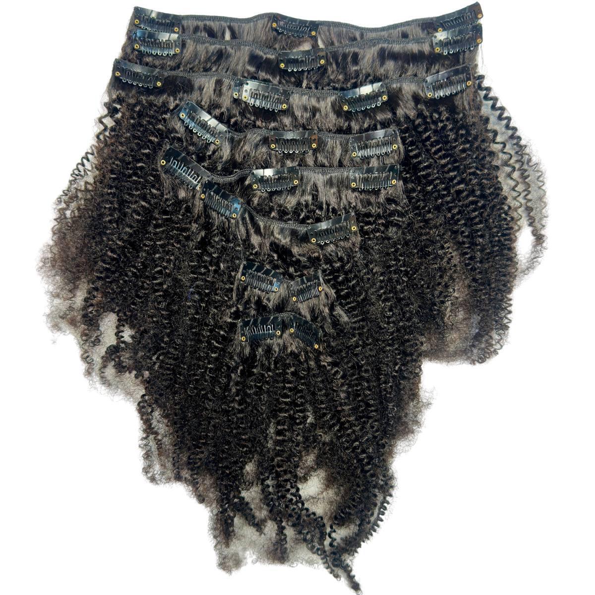 Afro Kinky Curly Clip-In 100% Human Hair Extensions