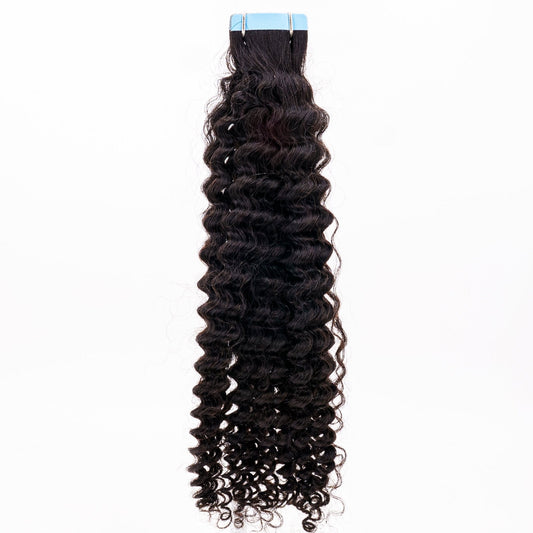 Afro Kinky Curly 100% Human Hair Tape In Extensions