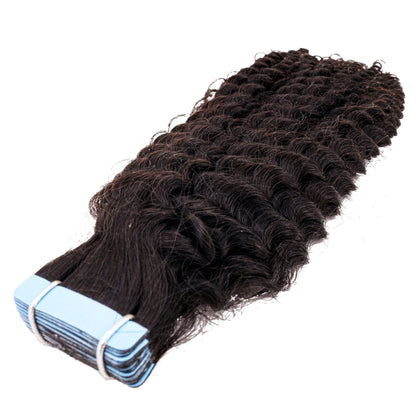 Afro Kinky Curly 100% Human Hair Tape In Extensions