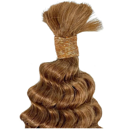 Auburn Deep Wave Bulk 100% Human Braiding Hair Private Label
