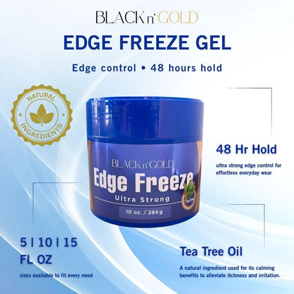 Black 'n Gold EDGE FREEZE GEL 10 FL.OZ. (ULTRA STRONG) JAHB BEAUTY SUPPLY