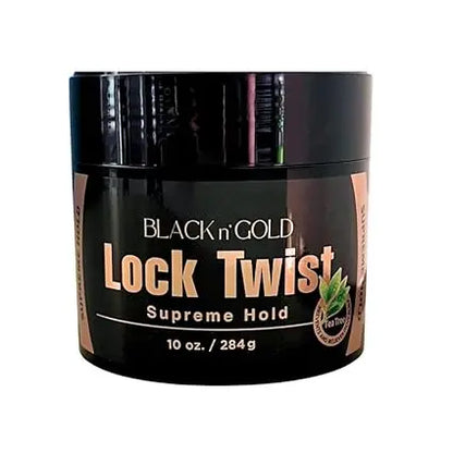 Black 'n Gold LOCK TWIST GEL 10 FL.OZ. (SUPREME HOLD) JAHB BEAUTY SUPPLY