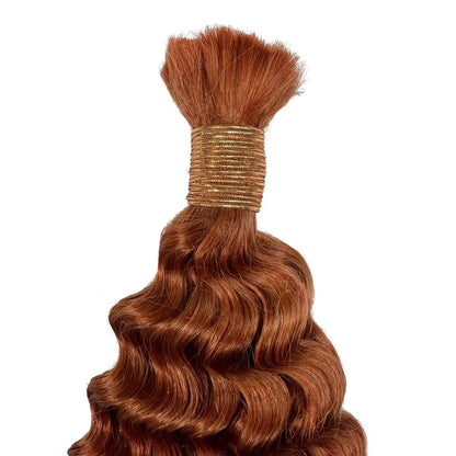 Copper Deep Wave Color 350 Bulk 100% Human Braiding Hair Private Label