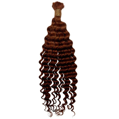 Copper Deep Wave Color 350 Bulk 100% Human Braiding Hair Private Label