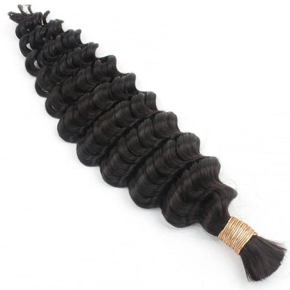 Deep Wave Bulk 100% Human Braiding Hair Private Label
