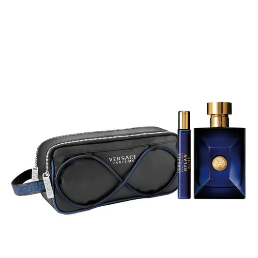 Dylan Blue By Versace For Men EDT Spray (3pc Gift Set)