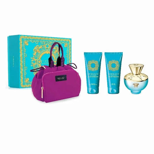 Dylan Turquoise By Versace For Women EDT Spray (4pc Gift Set)