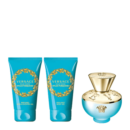 Dylan Turquoise By Versace For Women EDT Spray (4pc Gift Set)