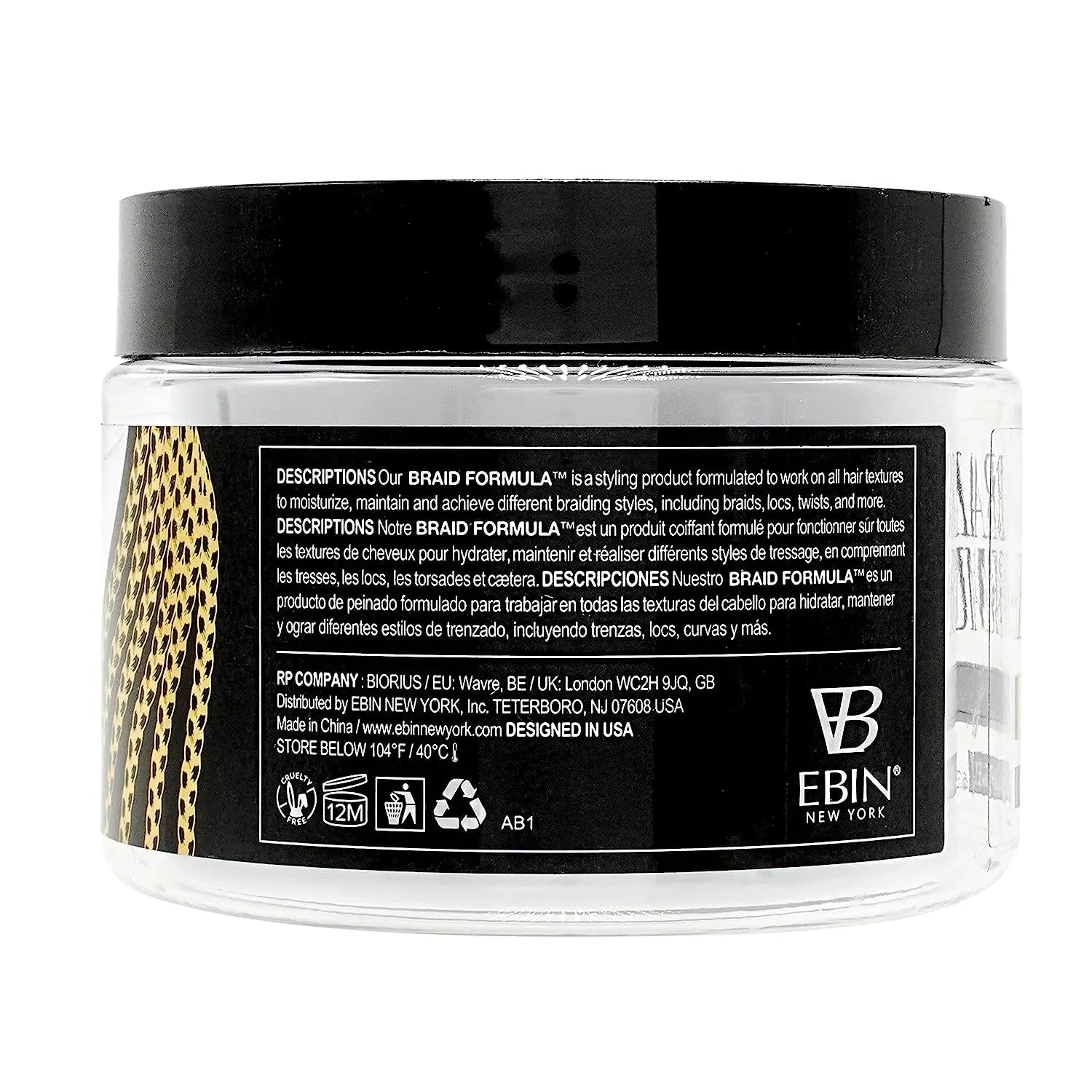 EBIN NEW YORK Braid Formula Conditioning Gel, Super Hold, 11oz VIP Extensions