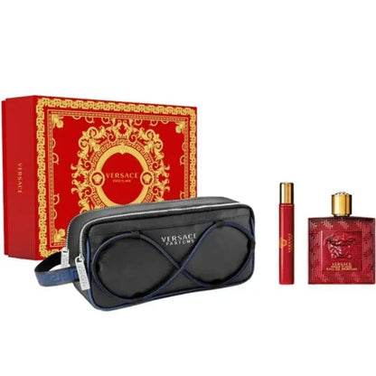 Eros Flame By Versace For Men EDP (3pc Gift Set)