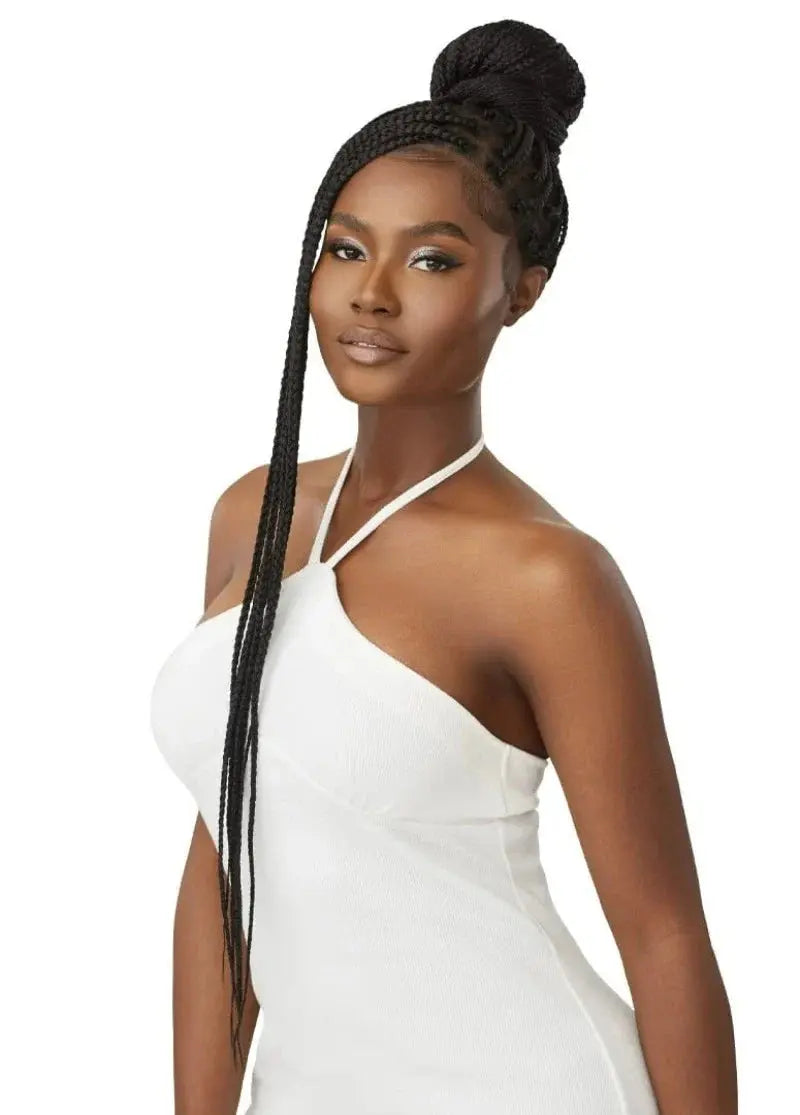 Glueless 100% Fully Hand-Tied Pre-Braided HD Transparent Whole Lace Wig - KNOTLESS BOX BRAIDS 36" JAHB BEAUTY SUPPLY