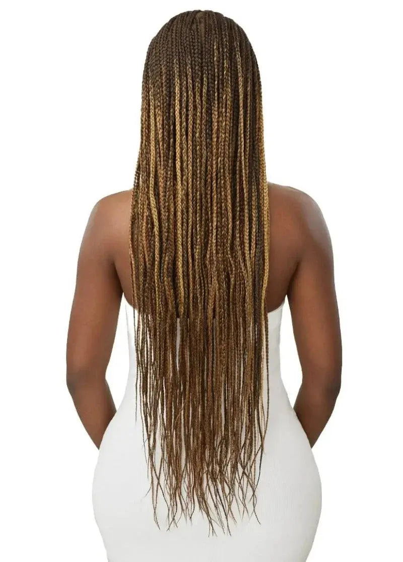 Glueless 100% Fully Hand-Tied Pre-Braided HD Transparent Whole Lace Wig - KNOTLESS BOX BRAIDS 36" JAHB BEAUTY SUPPLY