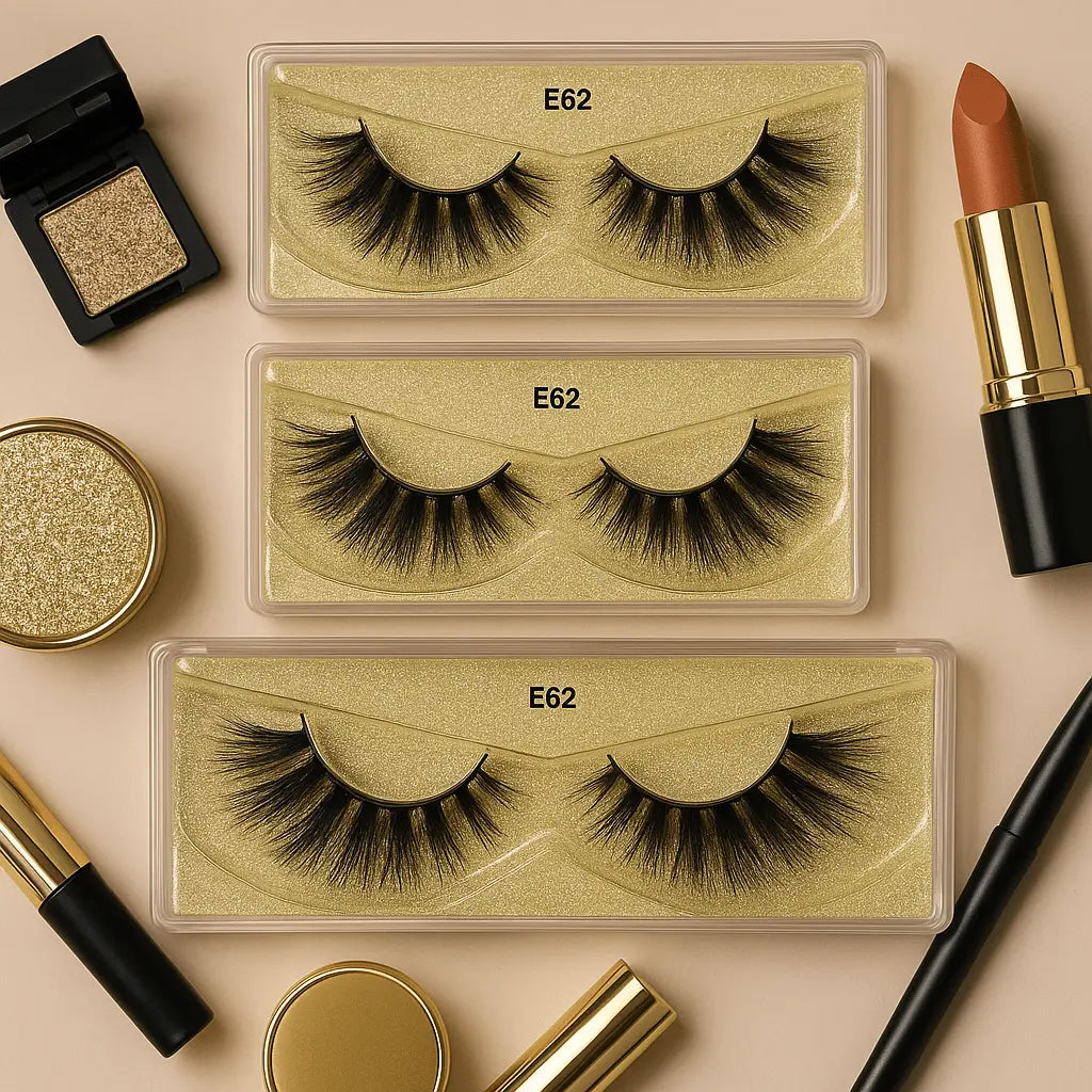 Golden Whisper – E62 Elegant Strip Lash Crown'd Cuties