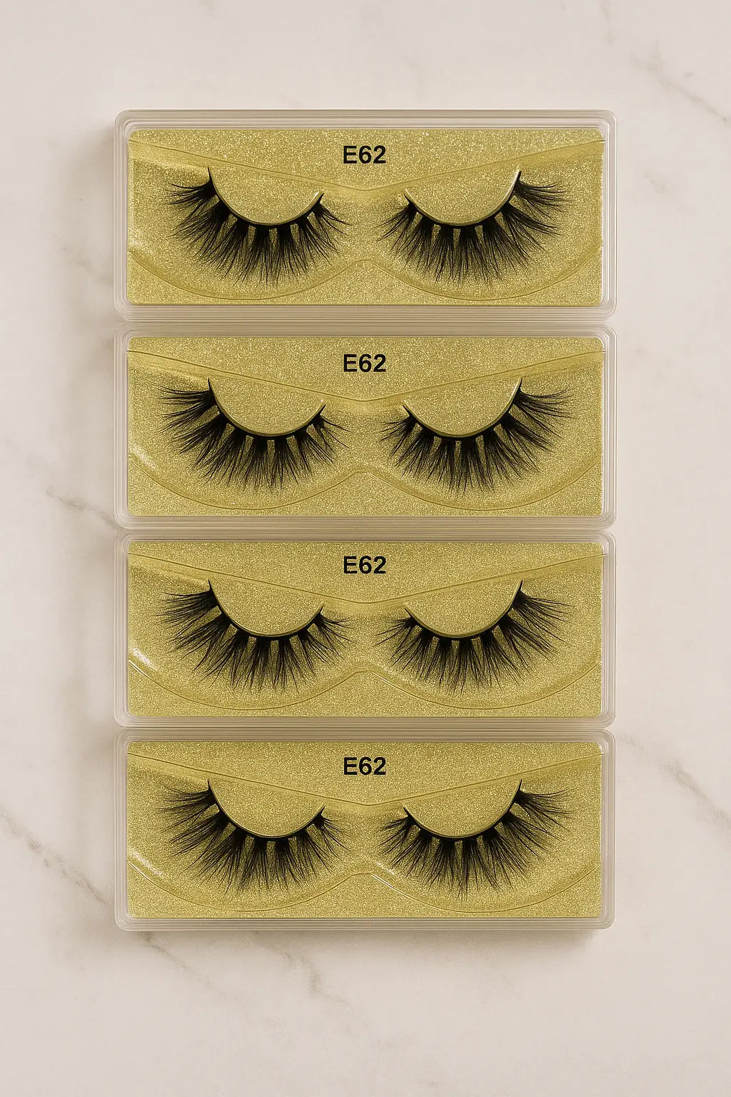 Golden Whisper – E62 Elegant Strip Lash Crown'd Cuties