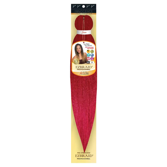 IInnocence - EZBRAID Pre-Stretched Itch-Free Braid Hair, Women Synthetic Hair Braid 26" Red JAHB BEAUTY SUPPLY