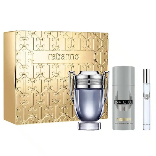 Invictus By Paco Rabanne For Men 3Pcs Set EDT Spray
