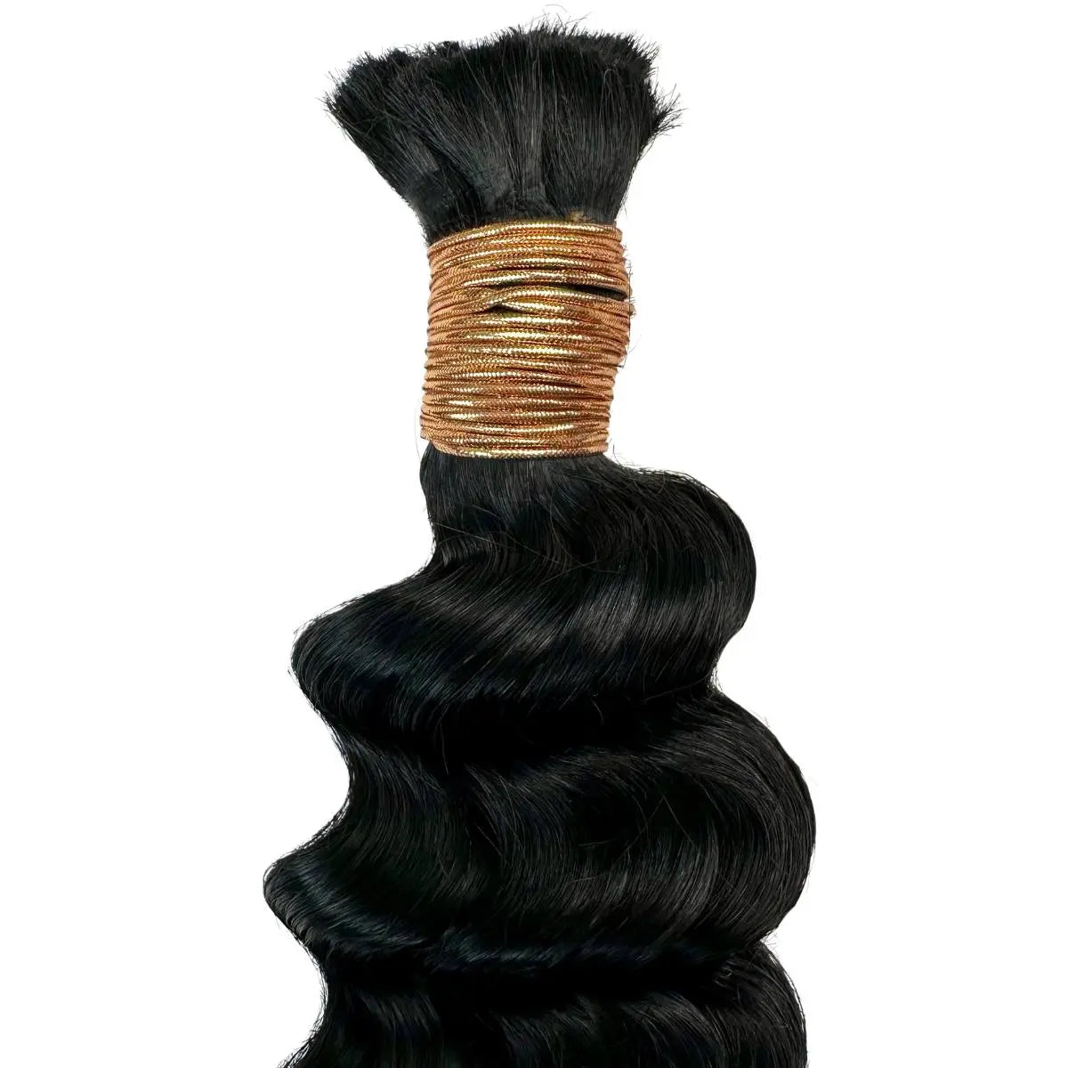 Jet Black Deep Wave Bulk 100% Human Braiding Hair Private Label