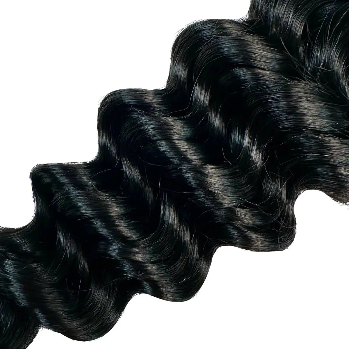 Jet Black Deep Wave Bulk 100% Human Braiding Hair Private Label
