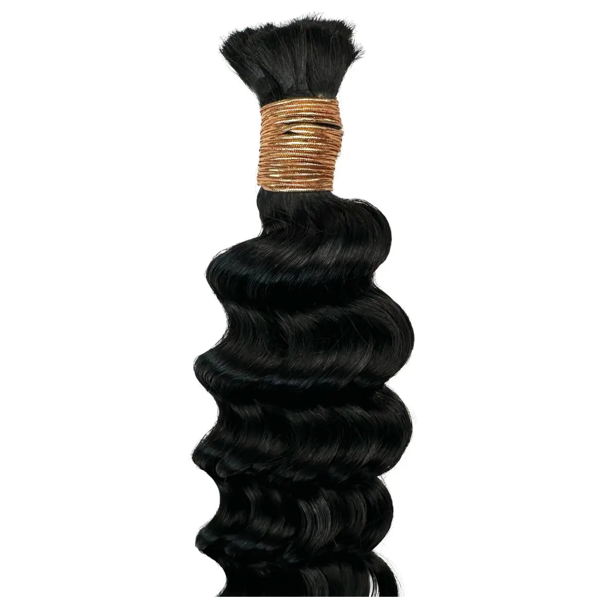 Jet Black Deep Wave Bulk 100% Human Braiding Hair Private Label