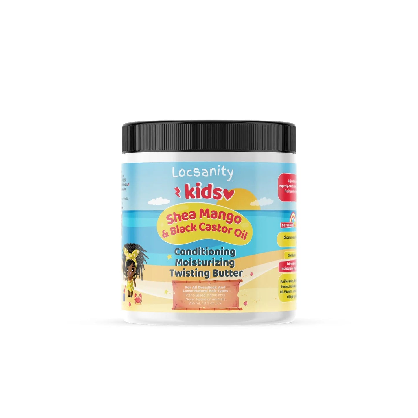 Locsanity Kids Shea Mango & Black Castor Oil Conditioning, Moisturizing, Twisting Butter Locsanity