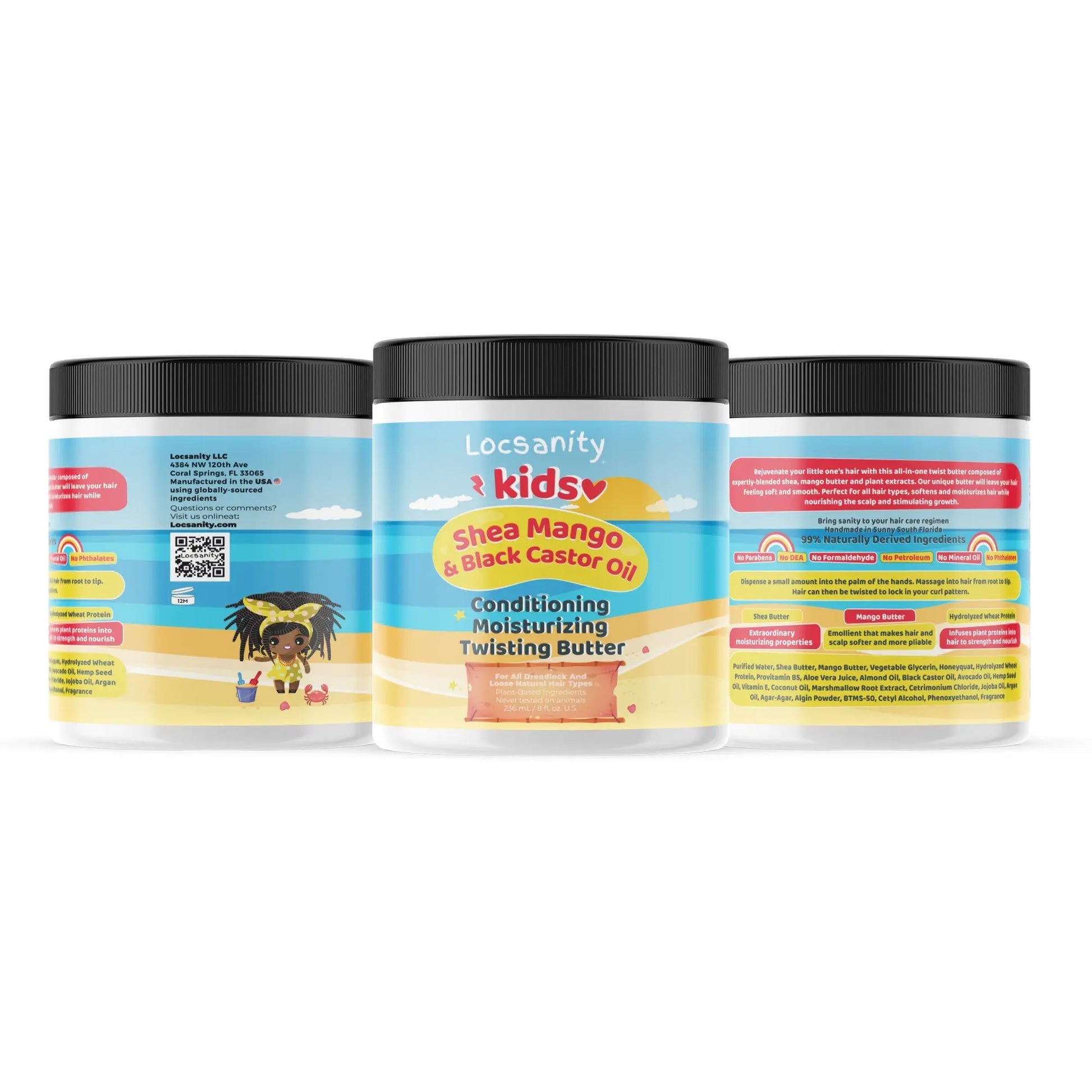 Locsanity Kids Shea Mango & Black Castor Oil Conditioning, Moisturizing, Twisting Butter Locsanity