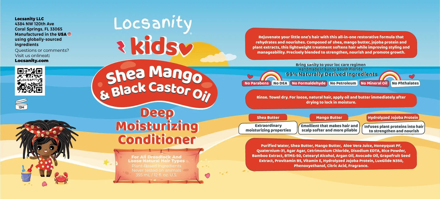 Locsanity Kids Shea Mango & Black Castor Oil Deep Moisturizing Conditioner Locsanity
