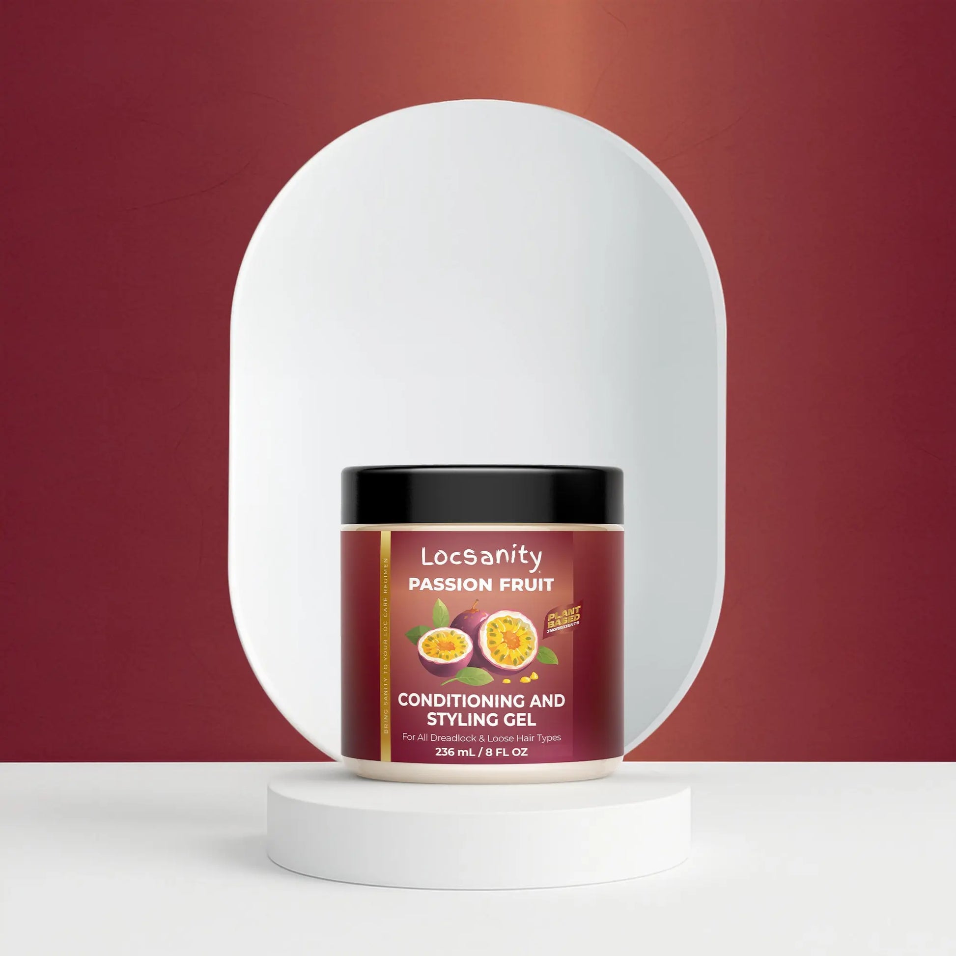 Locsanity Passion Fruit Conditioning, Styling, Rolling, Twisting, Locking Gel - Dreadlocks, Locs, Sisterlocks, Loose Natural Hair, Braidlocs Locsanity