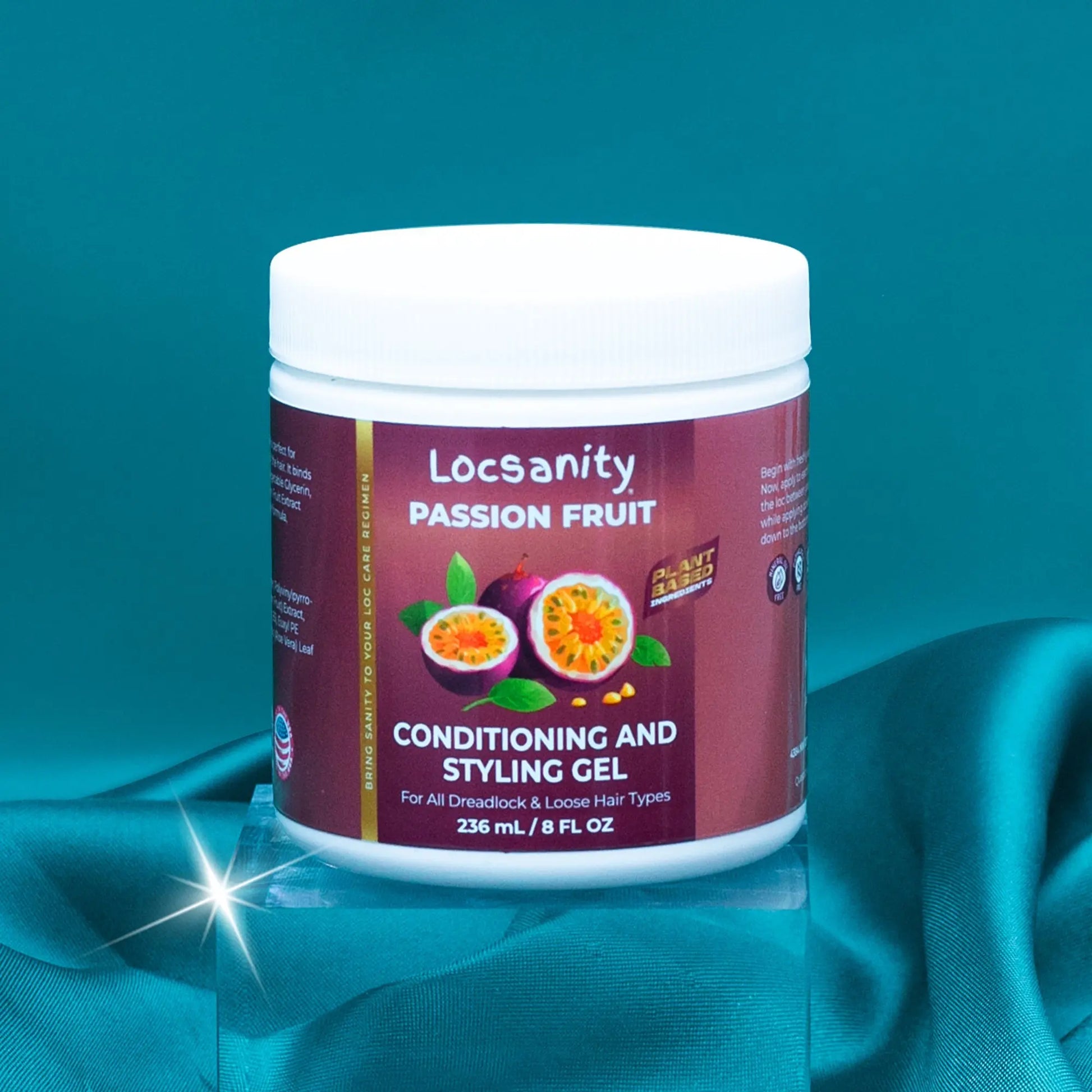 Locsanity Passion Fruit Conditioning, Styling, Rolling, Twisting, Locking Gel - Dreadlocks, Locs, Sisterlocks, Loose Natural Hair, Braidlocs Locsanity
